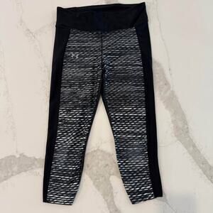 Under Armour HeatGear No-Slip Waistband Activewear Capris Womens Medium Leggings